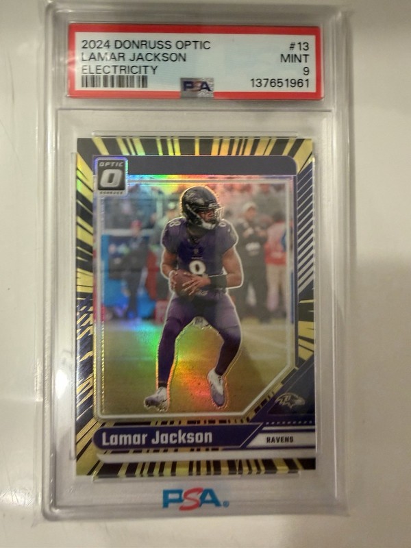 2024 DONRUSS OPTIC LAMAR JACKSON ELECTRICITY PSA 9