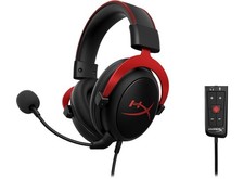 Image of HyperX Cloud II Gaming Headset USB Surround Sound PC PS4 Xbox Black Red Wired UK