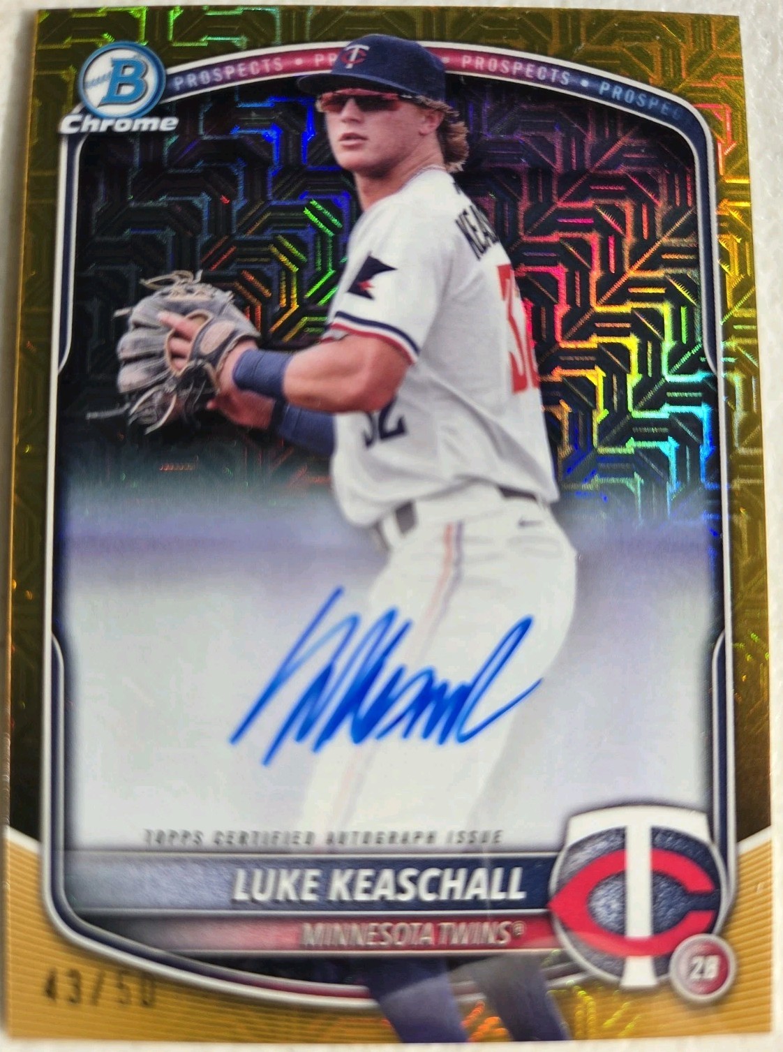 2025 Bowman Chrome Mega Luke Keaschall Prospect Auto Gold 43/50