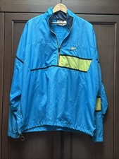 Nike Men's Vintage Blue And Yellow 1/2 Zip Windbreaker XL