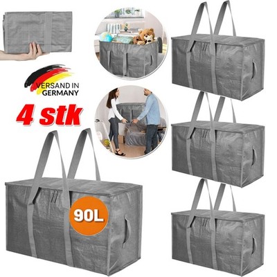 4 Pack Plastiktasche Groß Jumbo Unterbett Aufbewahrungs Tasche Grau Camping XXL