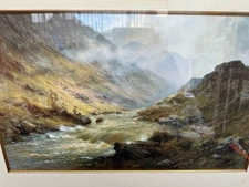 Huge Framed (GOOD CONDITION) Fishing River Print by Alfred De Breamski