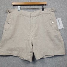 NEW Athleta Voyager 100 Linen Sz 18 Beige Shorts Minimalist Quiet Luxury Resort