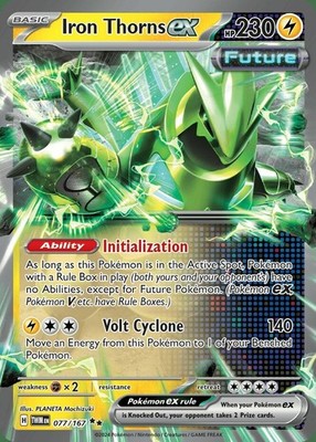 Iron Thorns ex - 077/167 - Double Rare (Near Mint) Twilight Masquerade - Lightni