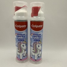2x Colgate Kids Unicorn Toothpaste Pump with Fluoride 4.4 Oz Bubble Fruit flavor 0.80 per gallon