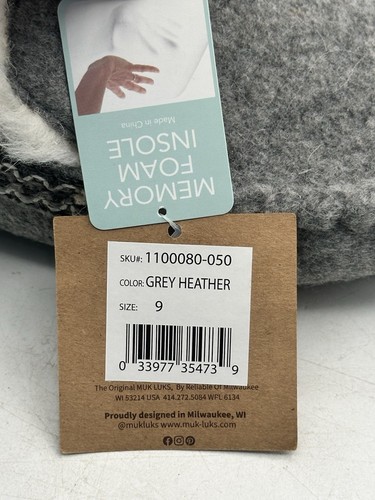 Muk Luks Damen Mokassin Hausschuhe Größe 9 Memory Foam Einlegesohlen grau neu mit Etikett - Bild 6 von 14