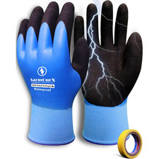 1000V High Voltage Electrical Gloves Insulated Rubber, Waterproof Non-Slip Palm