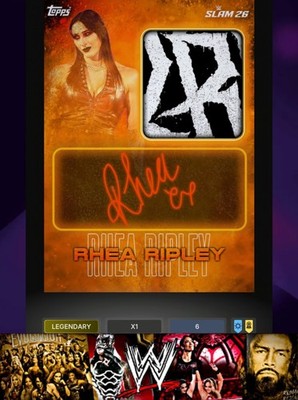 Topps WWE Slam - Rhea Ripley - AWARD 6cc Color Splash Signature Relic Legendary