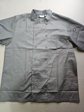 Chef Works Mens Morocco Chef Coat Sz XL Gray 3/4 Sleeve