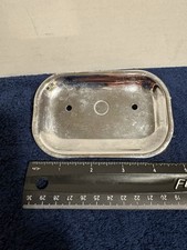 Antique Chrome Over Brass Soap Holder Dish Tray Stem Mount Porcelain Sink Faucet