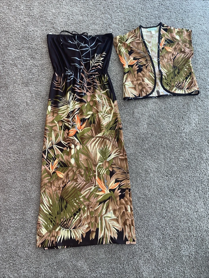 Vestido Hawaiano Waltah Clark’s Vintage Con Chaqueta Talla Grande Foto 3 de 4