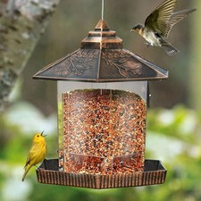Attractive Gazebo Design Bird Feeder - 2.15lb Capacity for Outdoor Spaces