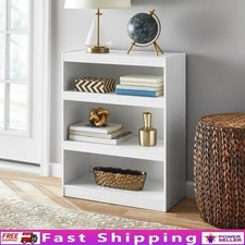 Framed 3-Shelf Bookcase Stylish Adjustable Storage Unit Home Office Living Room