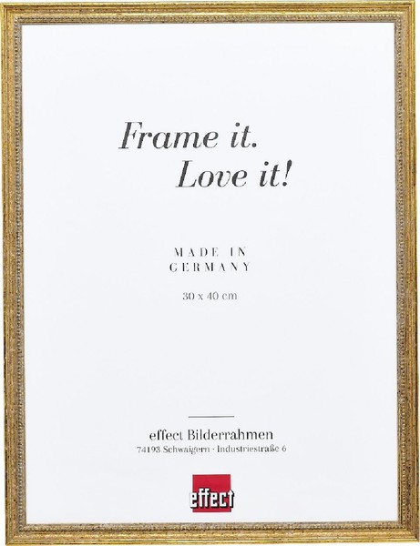 Effect Bilderrahmen Holz Profil 66 Antikgold 40X60 Cm Mit Kunstglas-image
