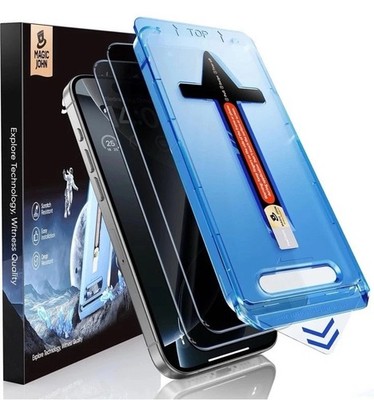MAGIC JOHN 2 Pack for iPhone 16 Pro Max Screen Protector tempered Glass Privacy