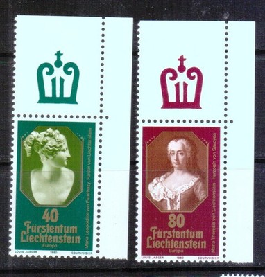 LIECHTENSTEIN 1980 EUROPA CEPT SERIE NUEVA ESQUINA DE PLIEGO 2