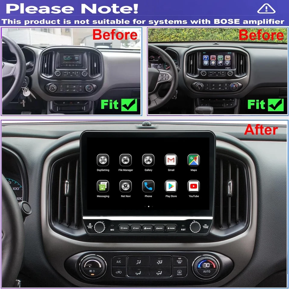 For 2015-18 Chevrolet Colorado GMC Canyon Wireless CarPlay GPS Car Stereo Radio Foto 3 de 4