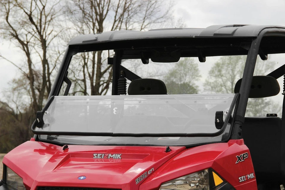 Polaris Ranger 1000 XP & Crew Folding Flip Down Full Front Windshield 2017-2025 Foto 2 de 4