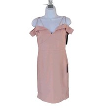 New LULU'S S Pink Reason To Celebrate Off The Shoulder Bodycon Mini Dress Women