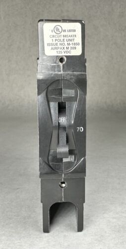 NEW AIRPAX 209-1-29786-70 Circuit Breaker, 1-Pole 125 VDC 70 AMP - Picture 3 of 11
