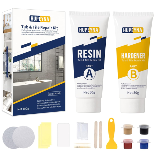 Shower Tray Repair Kit, Hupeyna Tub, Tile and Shower Repair Kit, Bathtub Repair - Afbeelding 1 van 7