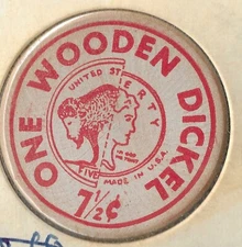 1965, Cooperative Coin Convention, Dayton, Ohio, 7 1/2¢ Token, Wooden Nickel