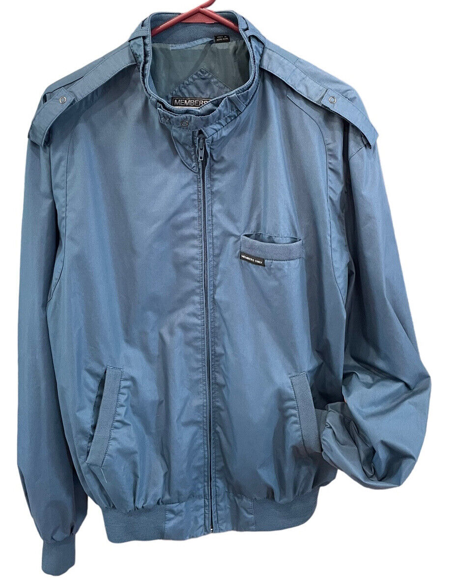 Vintage 80s Members Only Blue Jacket Mens 42L Windbreaker Vintage 80s Members Only Blue Jacket Mens 42L Windbreaker