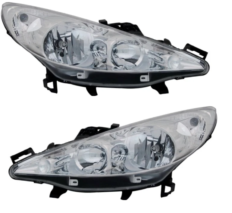 2x POUR PEUGEOT 207 2006-2009 PHARE AVANT GAUCHE DROIT ÉLECTRIQUE +MOTEUR H1 H7. - Photo 2/4