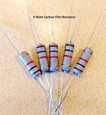 5pcs. 3Watt Resistors Carbon Film 5% (You Choose the Value) tube amps !! 
