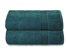 Cotton 2 Pack Oversized Bath Towel Set 28x55 inches, Large Bath Towels, Teal