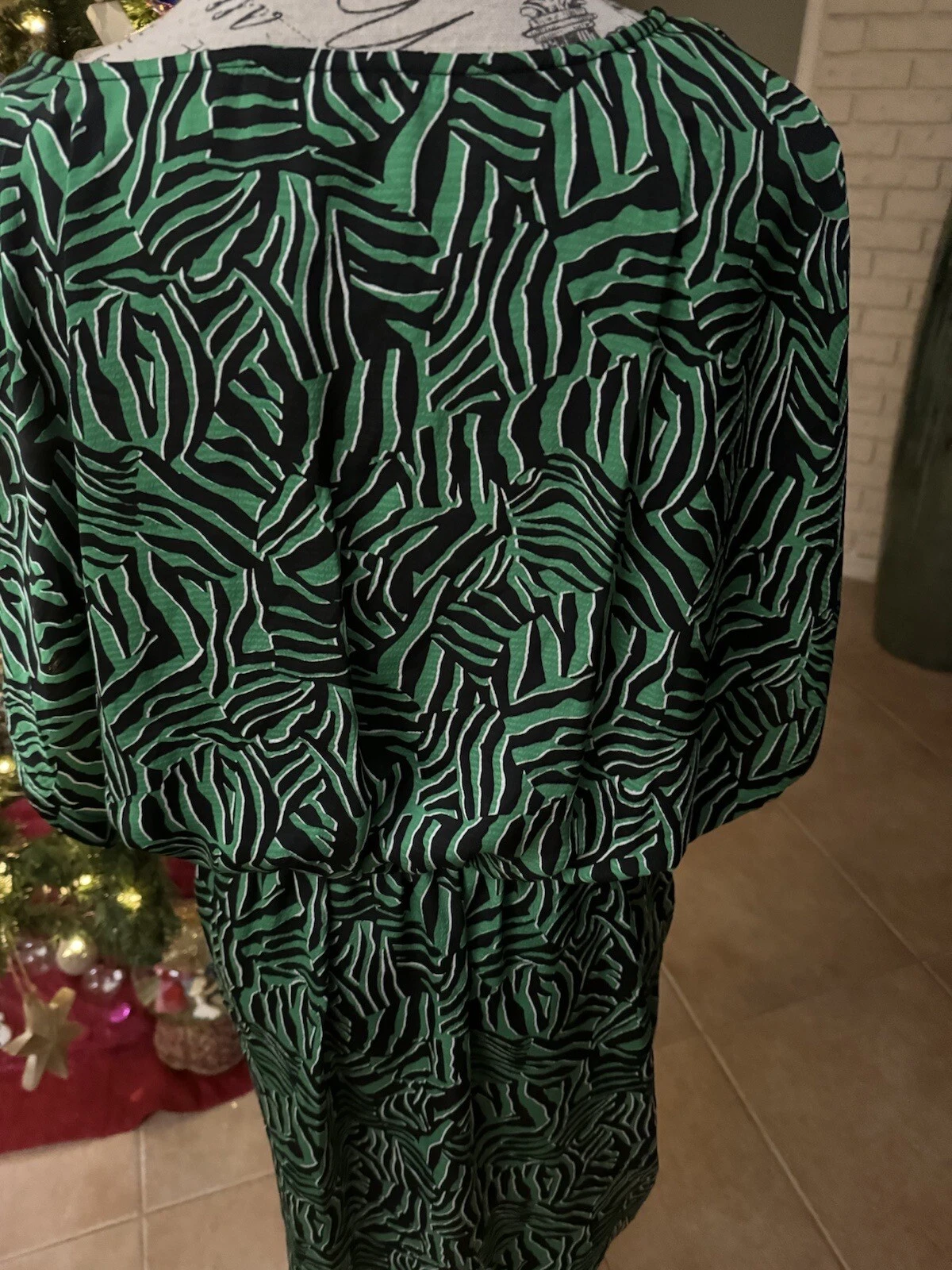 Abito MICHAEL Kors Stampa finto avvolgente taglia grande usa unata volta verdelente!