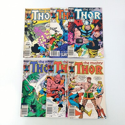 The Mighty Thor #351 353 354 356 357 358 All Newsstand Lot VF+ (1985 Marvel)