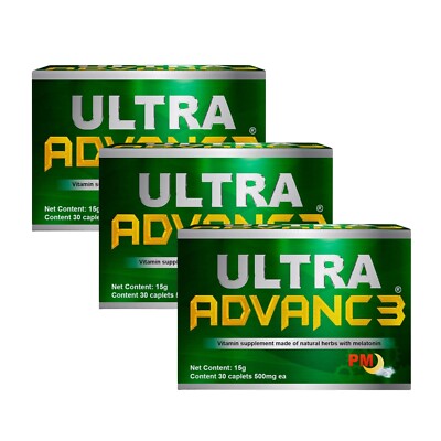 3 Pack Ultra Advance 3 PM  Herbs Traditional ultradvance Supplement 90 Caps