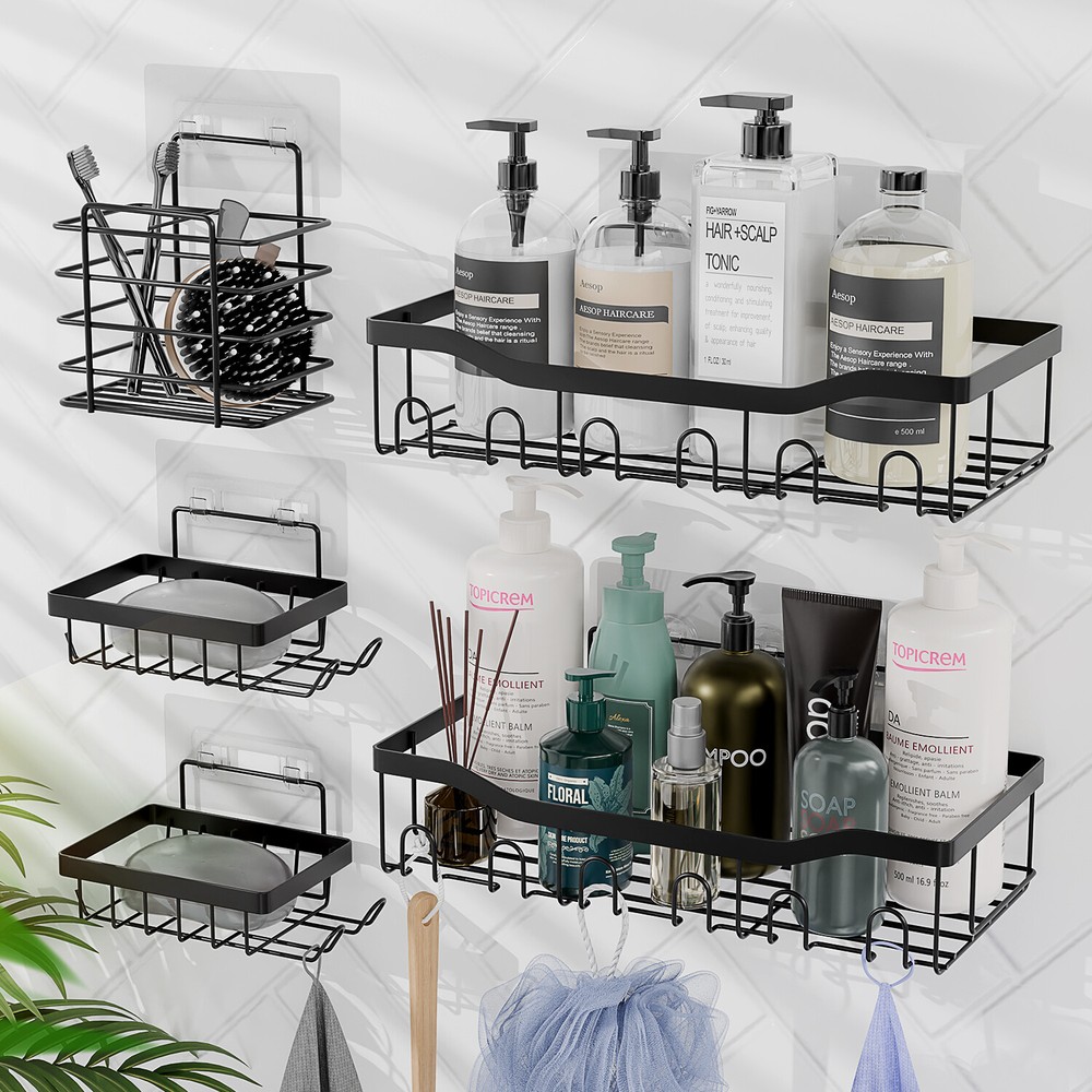 Adhesive Shower Caddy Organizer for Bathroom Storage Space