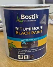 BOSTIK BITUMINOUS BLACK PAINT WATERPROOFING 1 LITRE BLACK