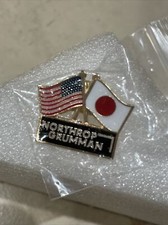 Northrop Grumman CROSSED FLAGS - UNITED STATES AND JAPAN Lapel Pin NEW