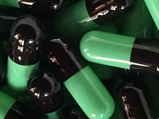 Mint Green/ Black Size 4 Empty Gelatin Capsules also known as Gelcaps