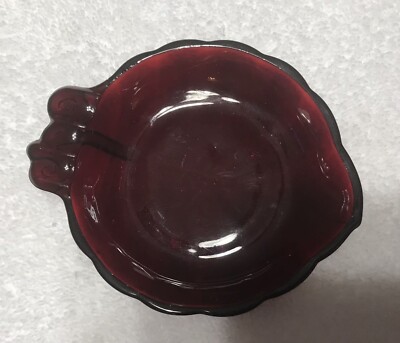 C 1930 Anchor Hocking Royal Ruby Red Glass Ashtray/Trinket Dish/Catch All