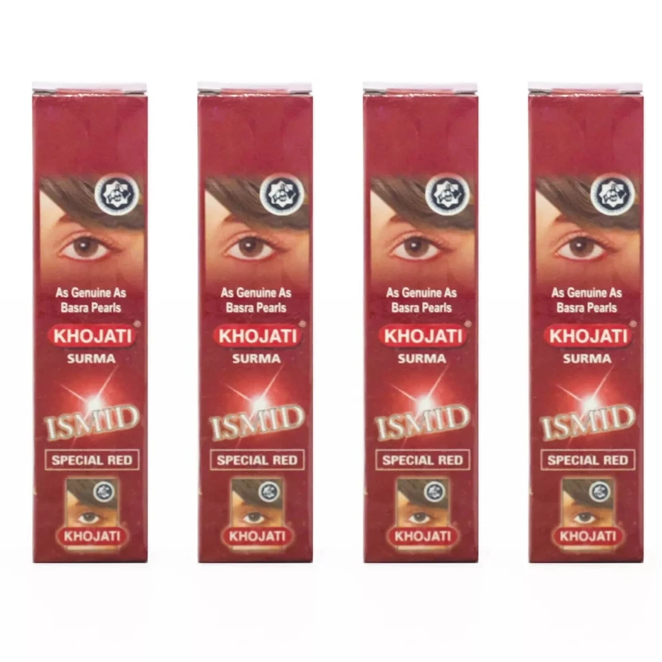 Khojati Rojo SURMA Ismid Especial 100% Original Hierbas Calidad Natural كحل Paquete de 4 Foto 3 de 3
