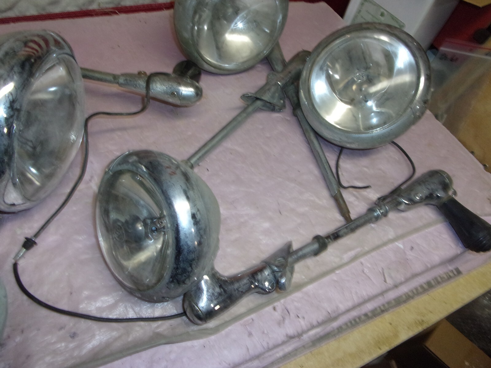 VINTAGE 6 SPOTLIGHTS FOR OLD CARS LARGE LOT eBay