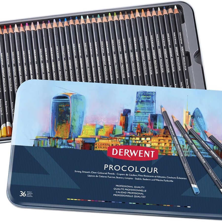 Colored Pencils, Procolour Pencils, Drawing, Art, Metal Tin, 36 Count (2302507)-image