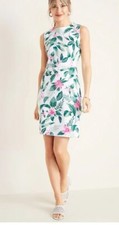 Womens OLD NAVY White Tropical Floral Print Ponte-Knit Sheath Dress, SZ: XXS