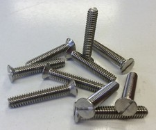 Image of 1/4 BSW x 1 1/2" STAINLESS STEEL SLOTTED COUNTERSUNK MACHINE SCREWS Pack of 10