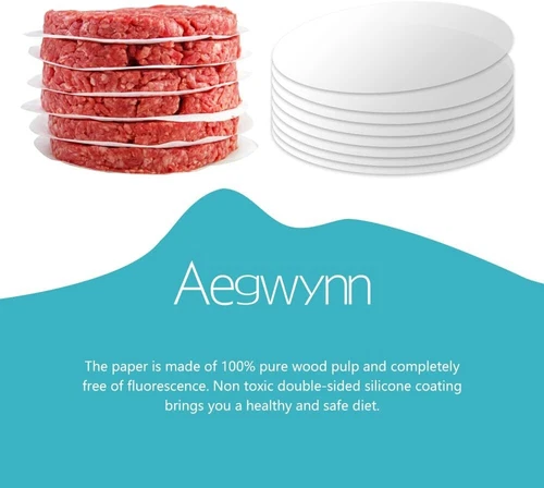 Aegwynn Hamburger Patty Paper round 4 Inch 300 Pcs, Parchment Burger Papers Non - Picture 2 of 2