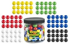 Set of 90 Glass Marbles for Chinese Checkers Various Colors with Container
