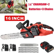 Cordless Electric Chainsaw, 1350W Brushless Chainsaw 16Inch with 2×42V Batteries