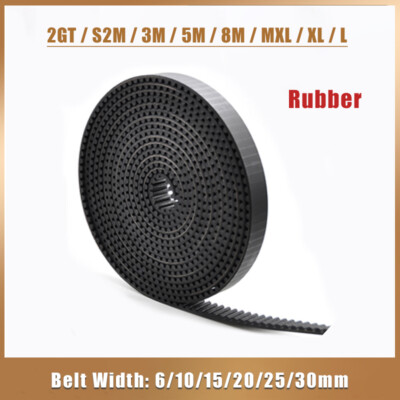 Black Rubber Open-ended Timing Belts Synchronous Belt For Pulley CNC Printer