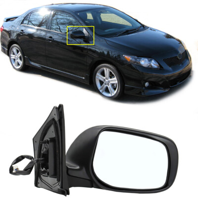5-pin Right Passenger Mirror Black For 2009-2013 Toyota Corolla Power Heated