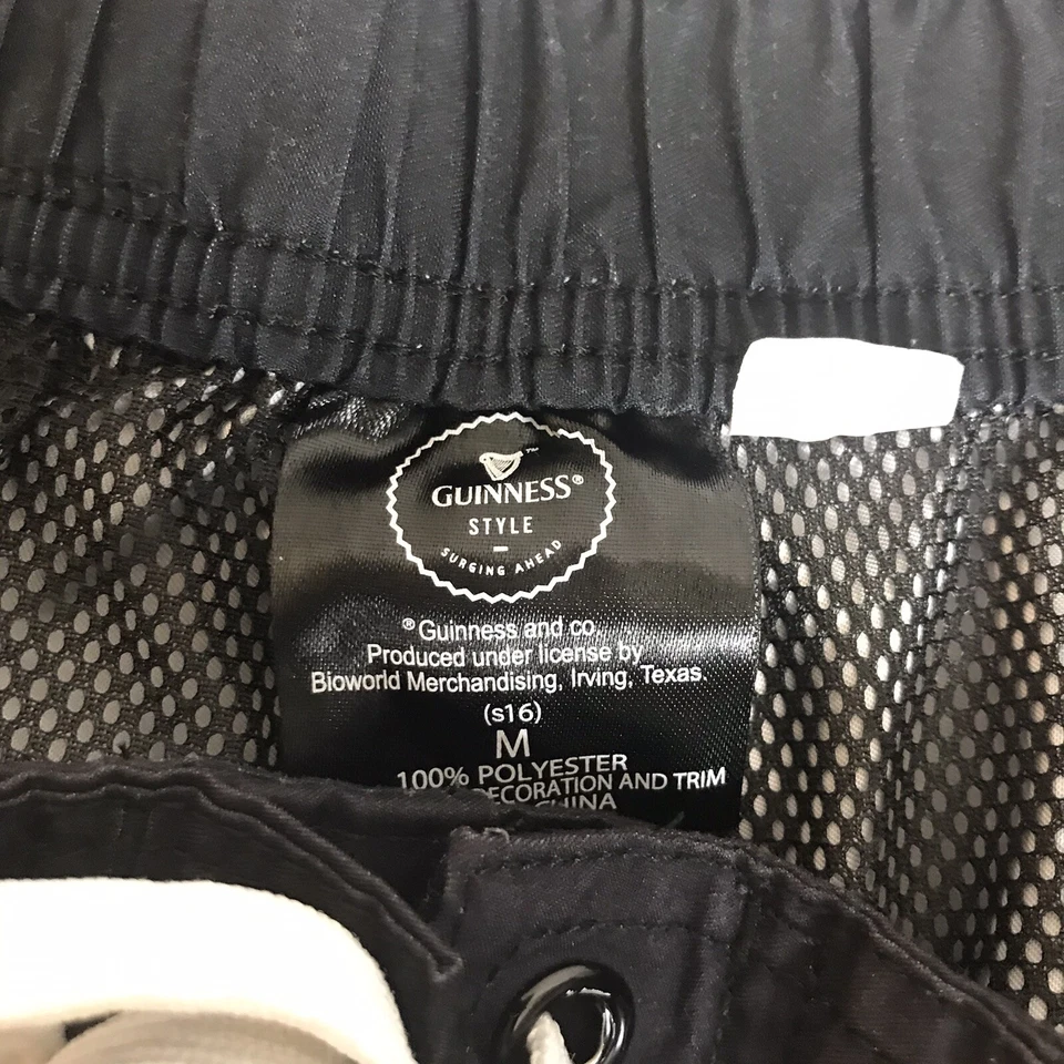 Pantalones cortos de natación medianos Guiness Beer para hombre verdes negros Lager Ale Foto 2 de 4