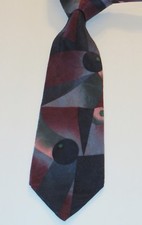 GUY LAROCHE Blue 100% Silk 59 Inches Long Geometric Men's Necktie